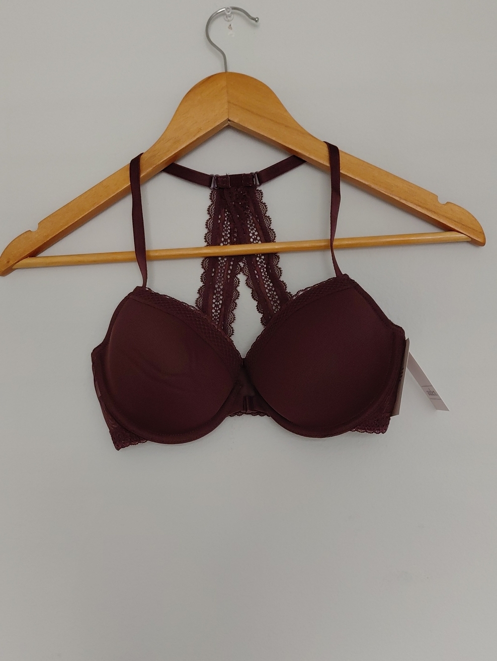 Auden Lace Racerback T-Shirt Bra - Burgundy